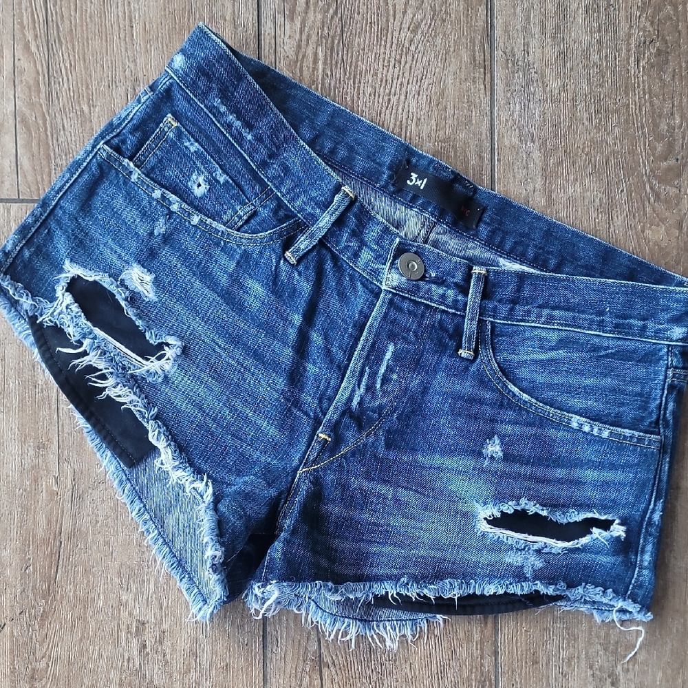 3x1 Denim Jean Cut-Off Distressed Shorts SIZE 26